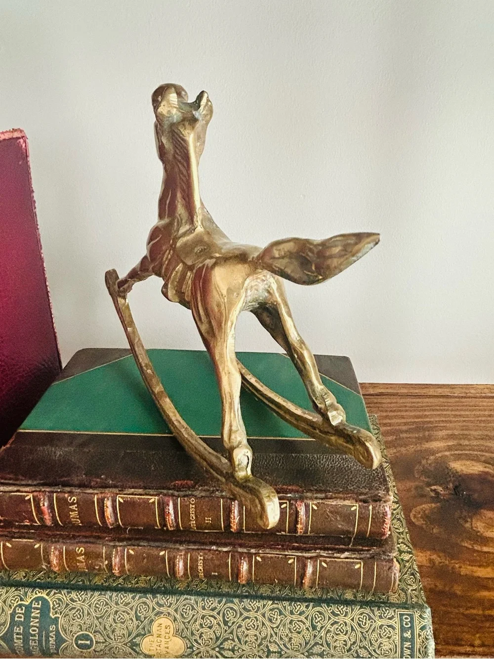 Brass Rocking Horse Figurine - Vintage Style
